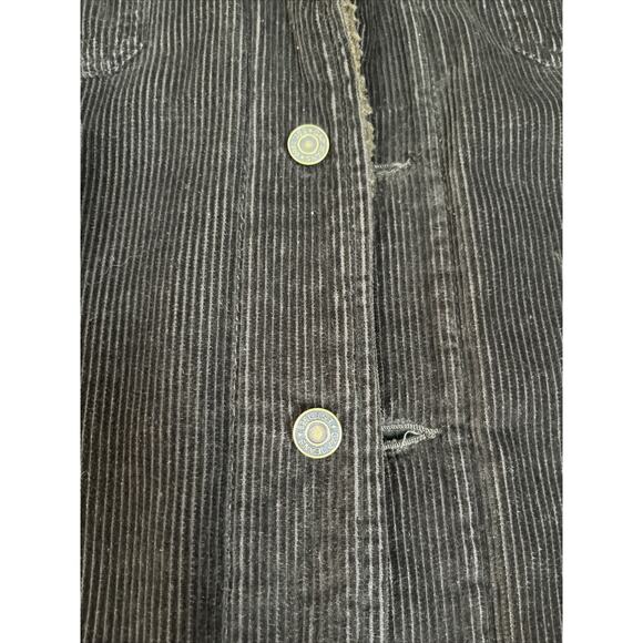 VTG Y2K GAP Mens LG Chocolate Brown Corduroy Sherpa Lined Trucker Jacket - Picture 7 of 8